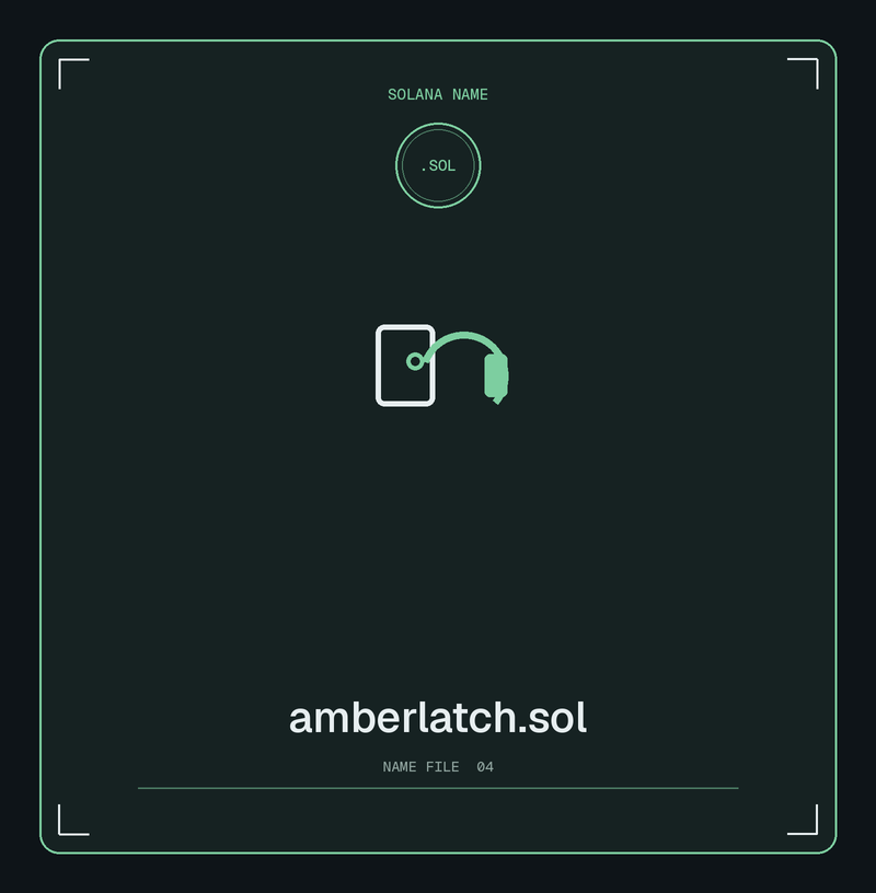Solana name card for amberlatch.sol