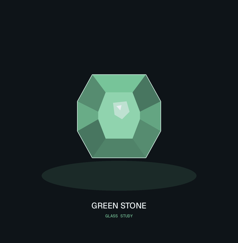 Green glass stone study